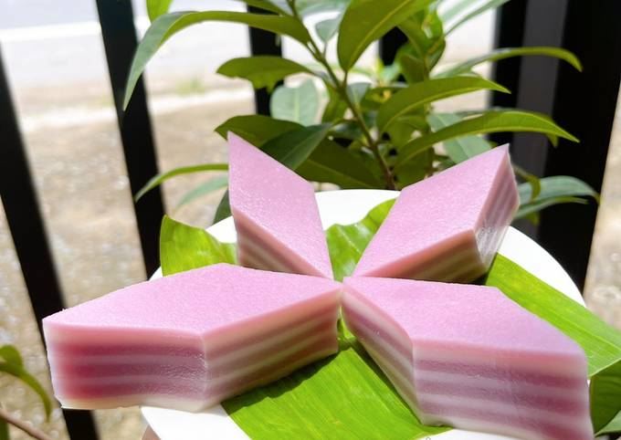 Làm bánh da lợn bằng khoai lang tím và bột năng