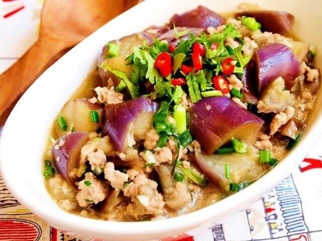 Cà tím xào thịt heo
